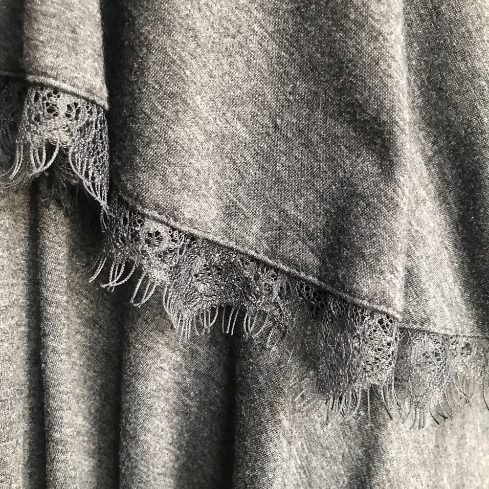 SALE Anthropologie Top Ella Moss Ruffled Tank Gray - Picture 6 of 9